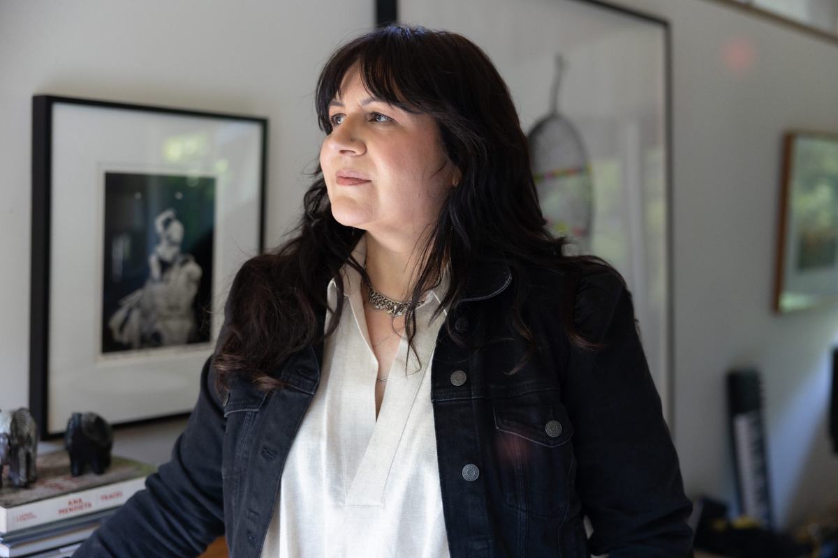 Frances Méndez in her studio, looking toward the window